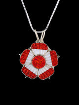 Pendentif à épingle Zuni en argent sterling avec fleur turquoise