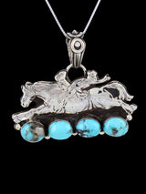 Colgante de mariposa turquesa Golden Hill de plata de ley navajo