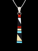 Native American Sterling Silver Zuni Inlay Pendant