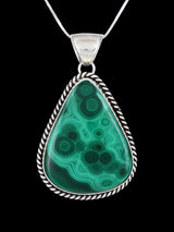 Native American Malachite Sterling Silver Pendant