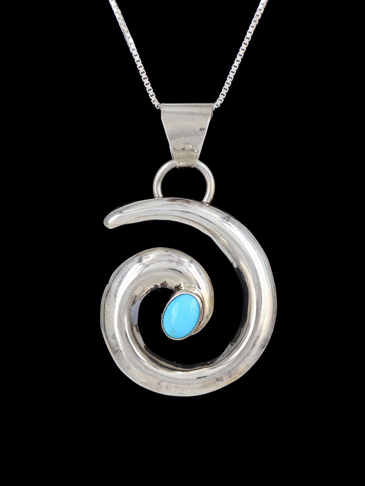 Pendentif tourbillon en argent sterling Navajo turquoise
