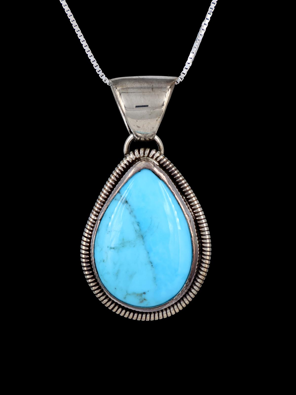 Native American Sterling Silver Turquoise Pendant