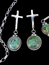 Native American Kingman Turquoise Lariat Necklace Set