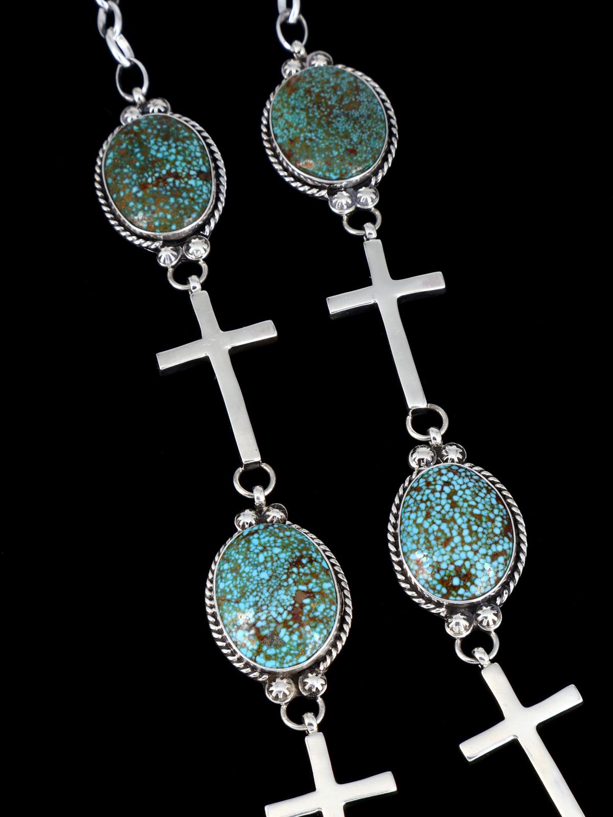 Native American Kingman Turquoise Lariat Necklace Set