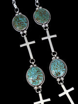 Native American Kingman Turquoise Lariat Necklace Set
