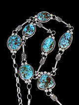 Native American Kingman Turquoise Lariat Necklace Set