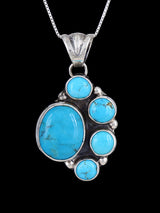 Turquoise Navajo Sterling Silver Cluster Pendant