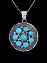 Navajo Sterling Silver Turquoise Cluster Pendant