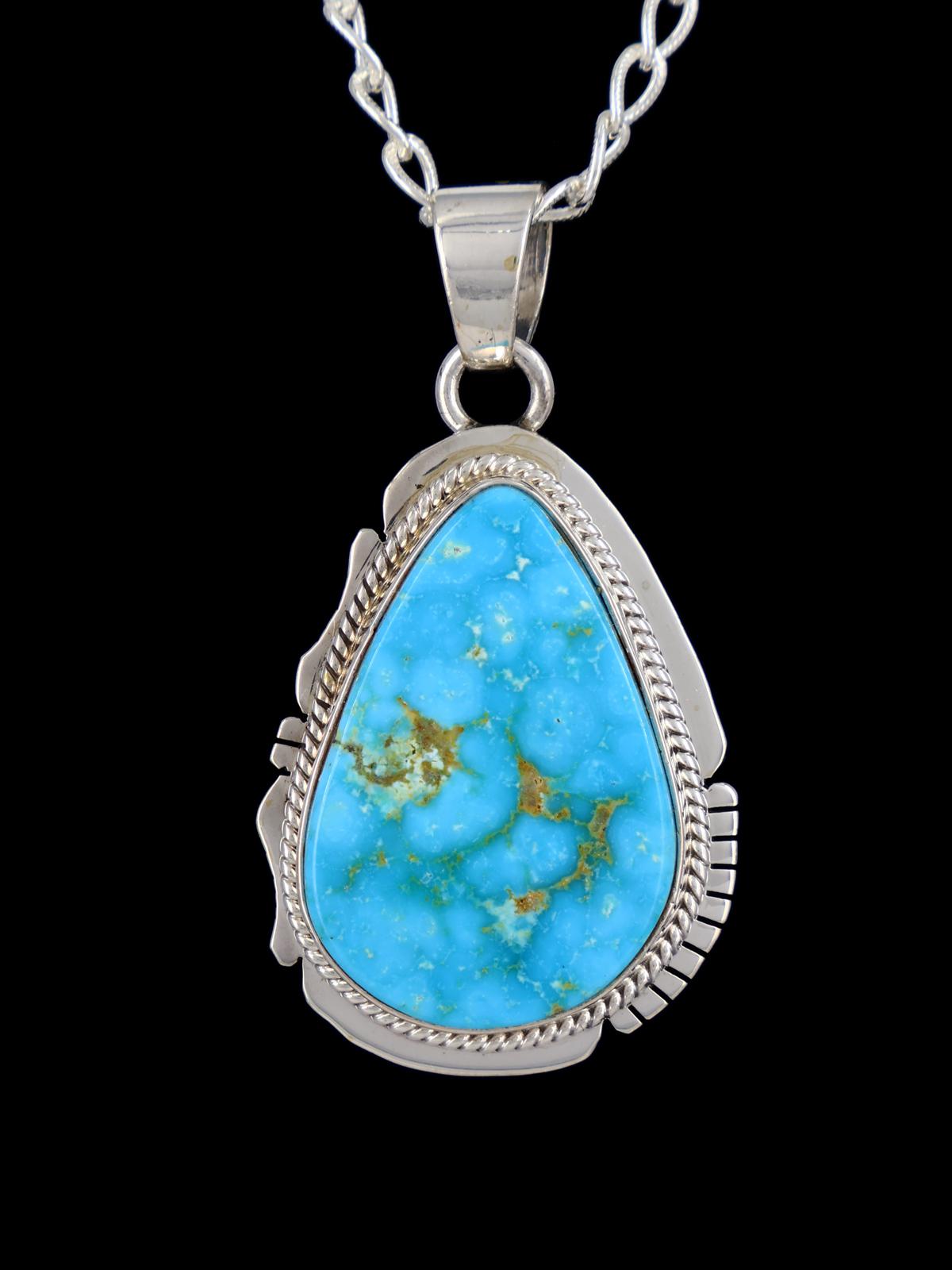 Native American Jewelry Kingman Turquoise Pendant