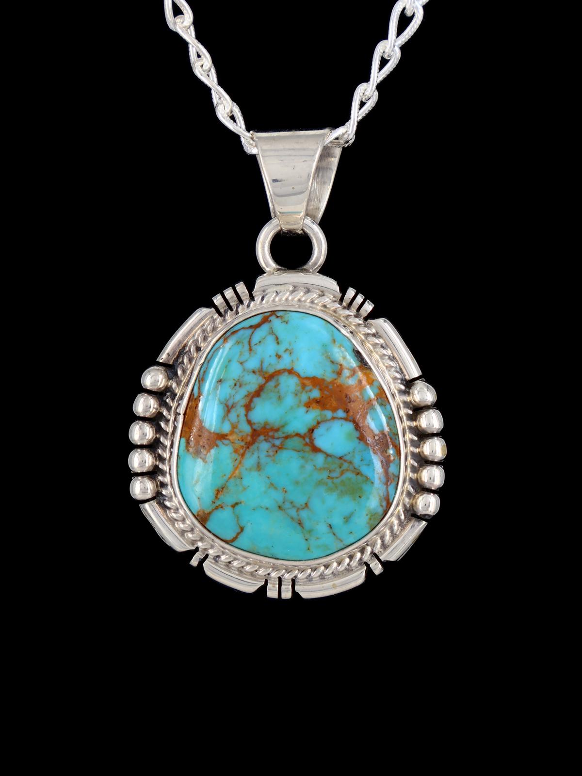 Native American Jewelry Sterling Silver Turquoise Pendant