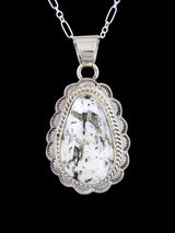 Native American Jewelry Sterling Silver White Buffalo Pendant