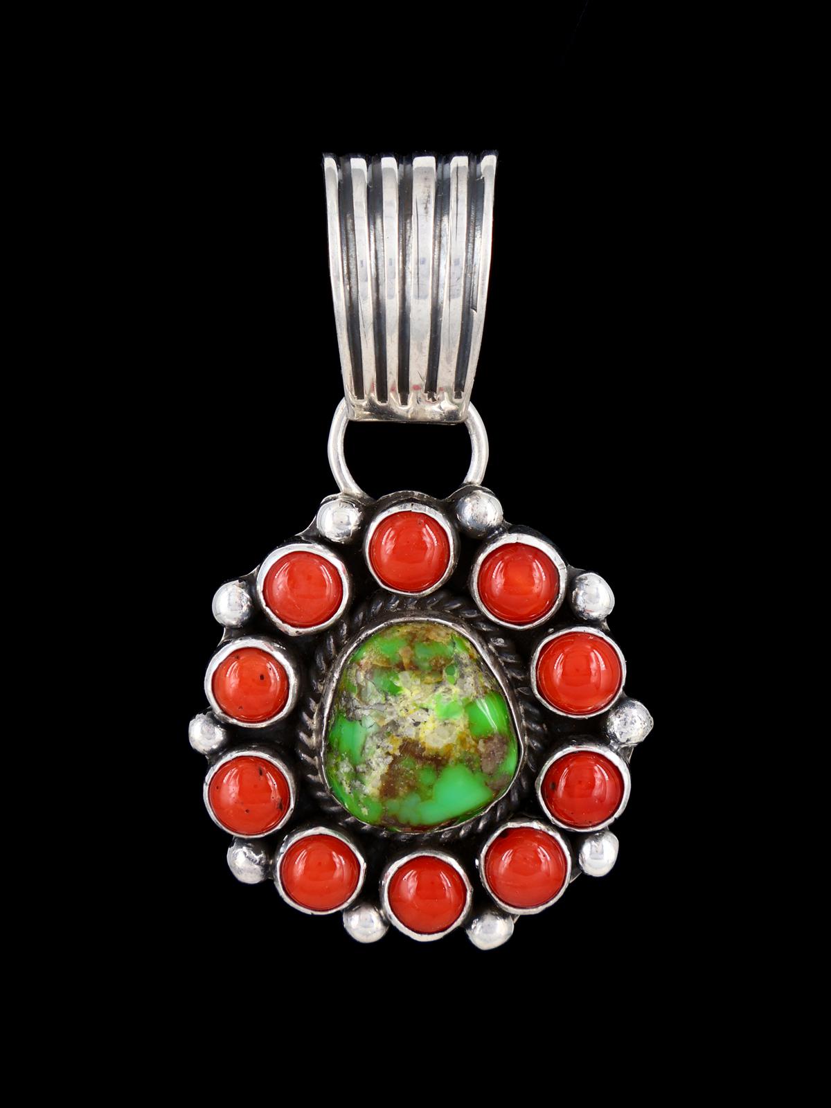 Pendentif amérindien en argent sterling multistone cluster