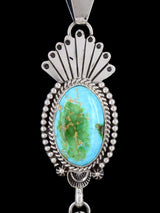 Native American Sonoran Gold Turquoise Sterling Silver Pendant
