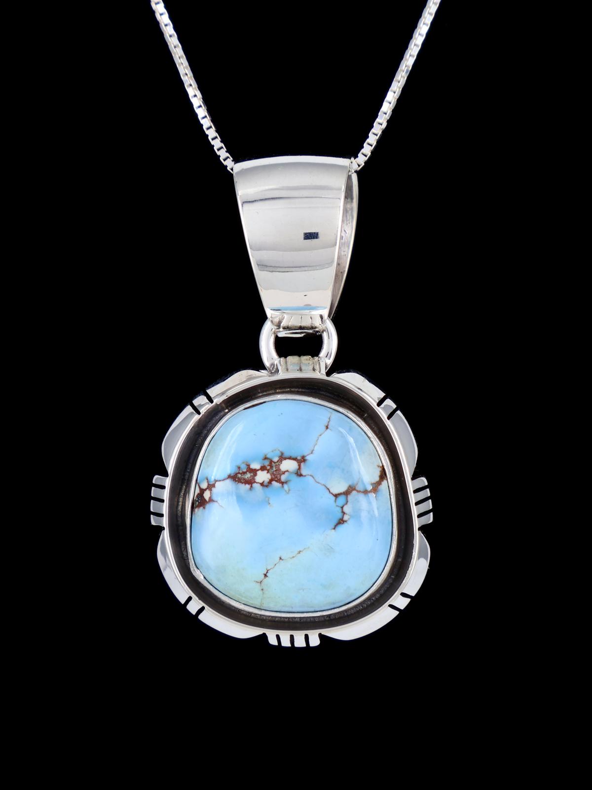 Colgante de plata de ley nativo americano Golden Hill turquesa