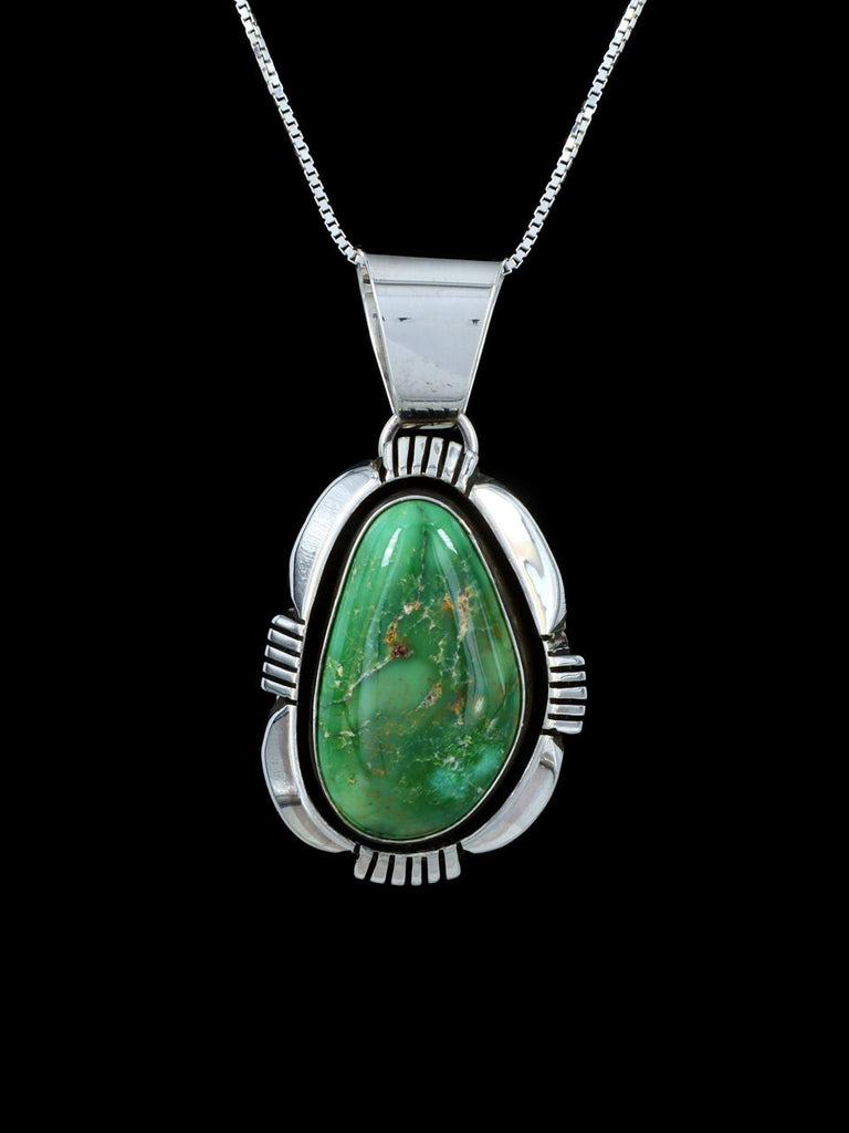 Native American Jewelry Natural Stone Mountain Turquoise Pendant - PuebloDirect.com