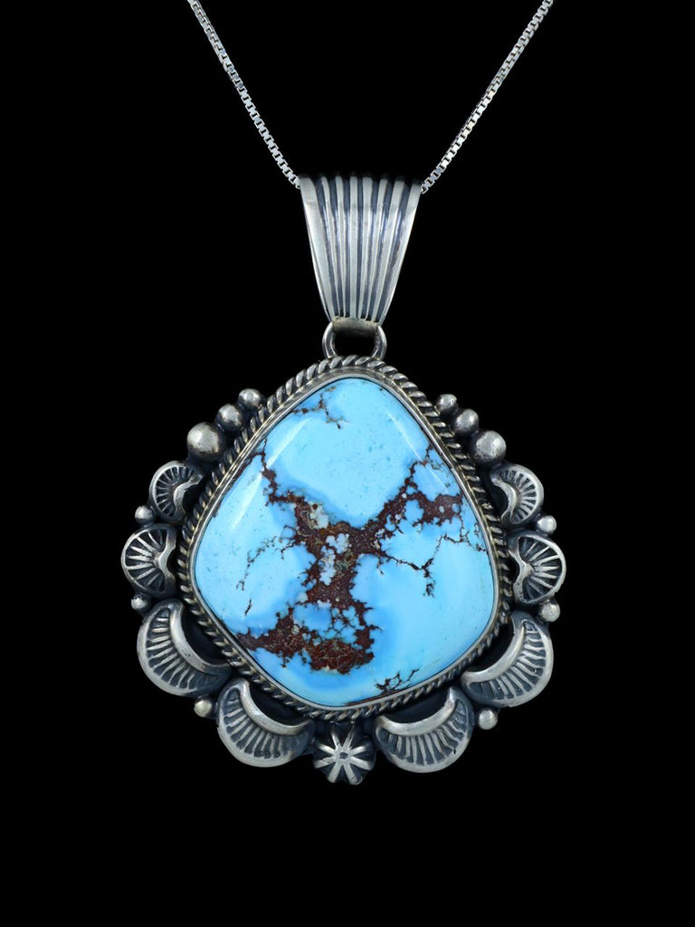 Native American Sterling Silver Golden Hill Turquoise Pendant - PuebloDirect.com