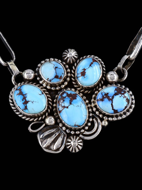 Navajo Sterling Silver Golden Hill Turquoise Necklace - PuebloDirect.com