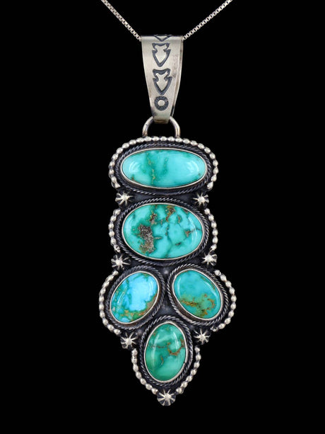Native American Jewelry Sonoran Gold Turquoise Cluster Pendant - PuebloDirect.com
