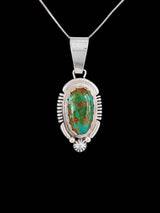 Navajo Sterling Silver Natural Royston Turquoise Pendant - PuebloDirect.com