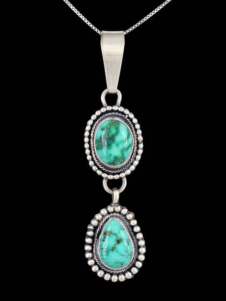Navajo Sonoran Gold Turquoise Sterling Silver Pendant - PuebloDirect.com
