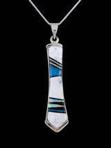 Native American Turquoise and White Buffalo Inlay Pendant - PuebloDirect.com