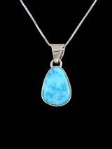 Navajo Jewelry White Water Turquoise Sterling Silver Pendant - PuebloDirect.com