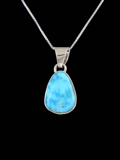 Navajo Jewelry White Water Turquoise Sterling Silver Pendant - PuebloDirect.com