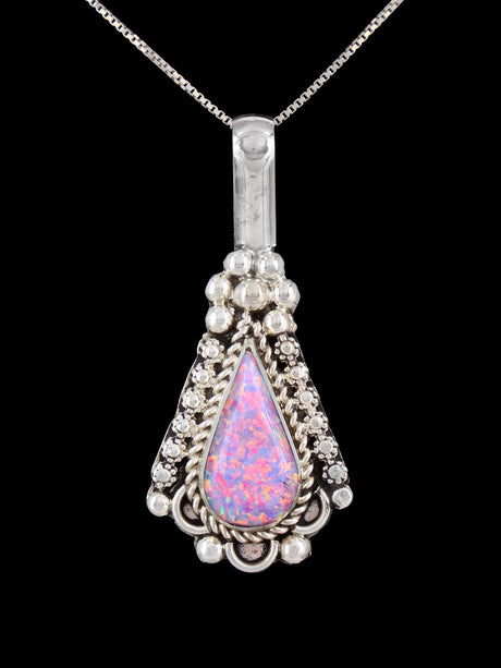 Native American Opalite Sterling Silver Pendant - PuebloDirect.com
