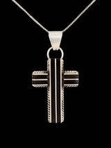 Navajo Sculpted Sterling Silver Cross Pendant - PuebloDirect.com