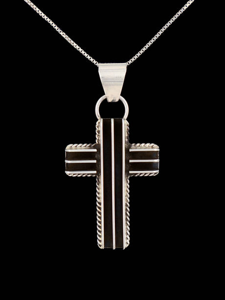 Navajo Sculpted Sterling Silver Cross Pendant - PuebloDirect.com