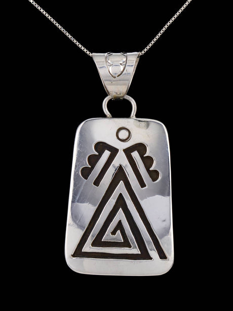 Navajo Overlay Sterling Silver Pendant - PuebloDirect.com