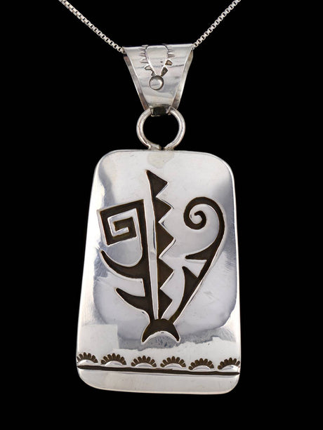 Navajo Overlay Sterling Silver Pendant - PuebloDirect.com