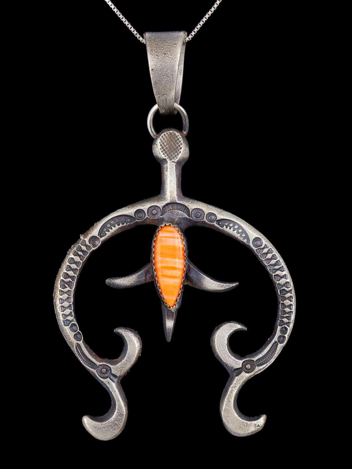 Pendentif Naja en argent sterling turquoise amérindien