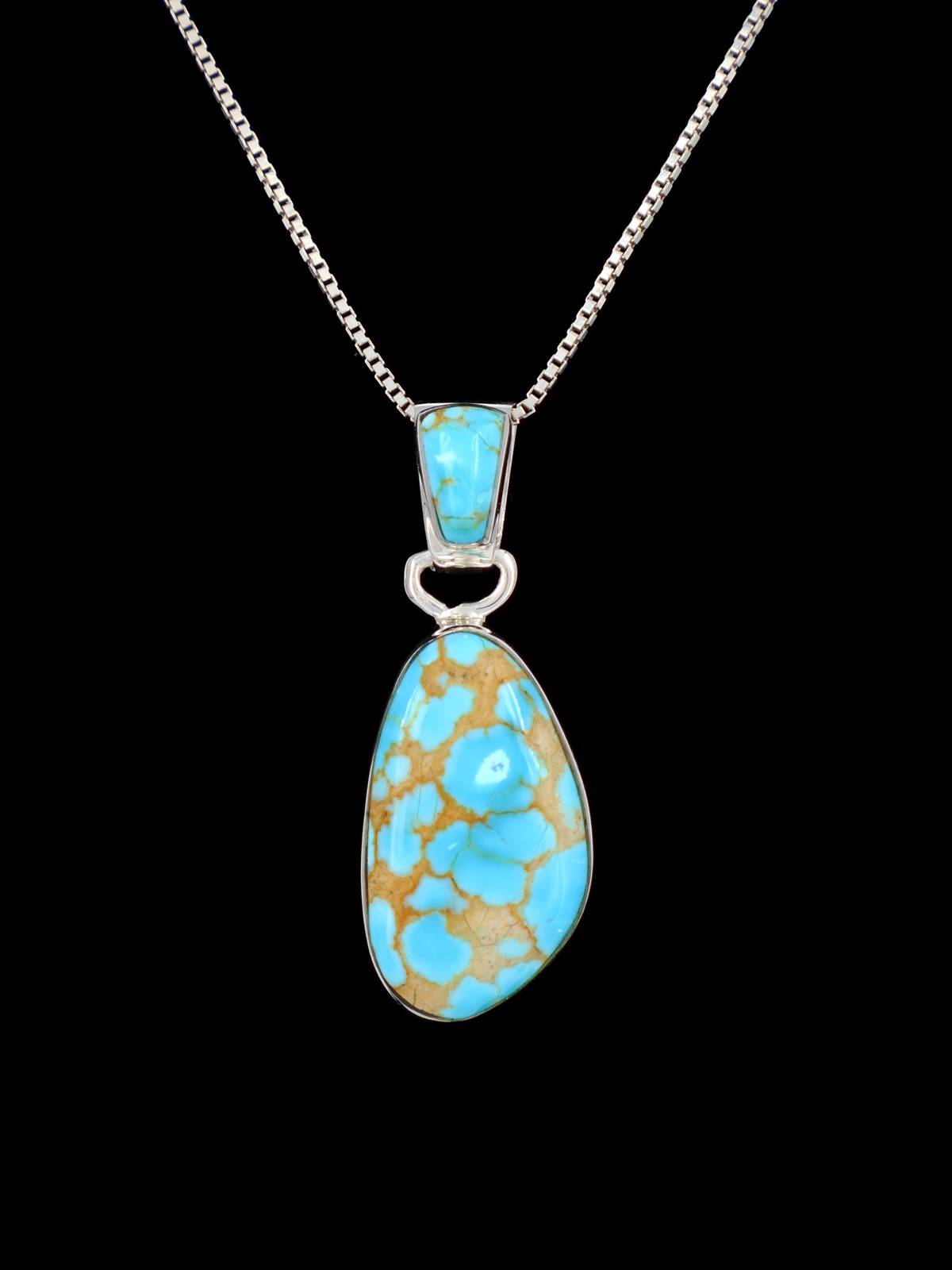 Native American Sterling Silver #8 Turquoise Pendant
