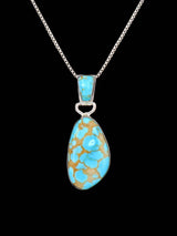 Native American Sterling Silver #8 Turquoise Pendant