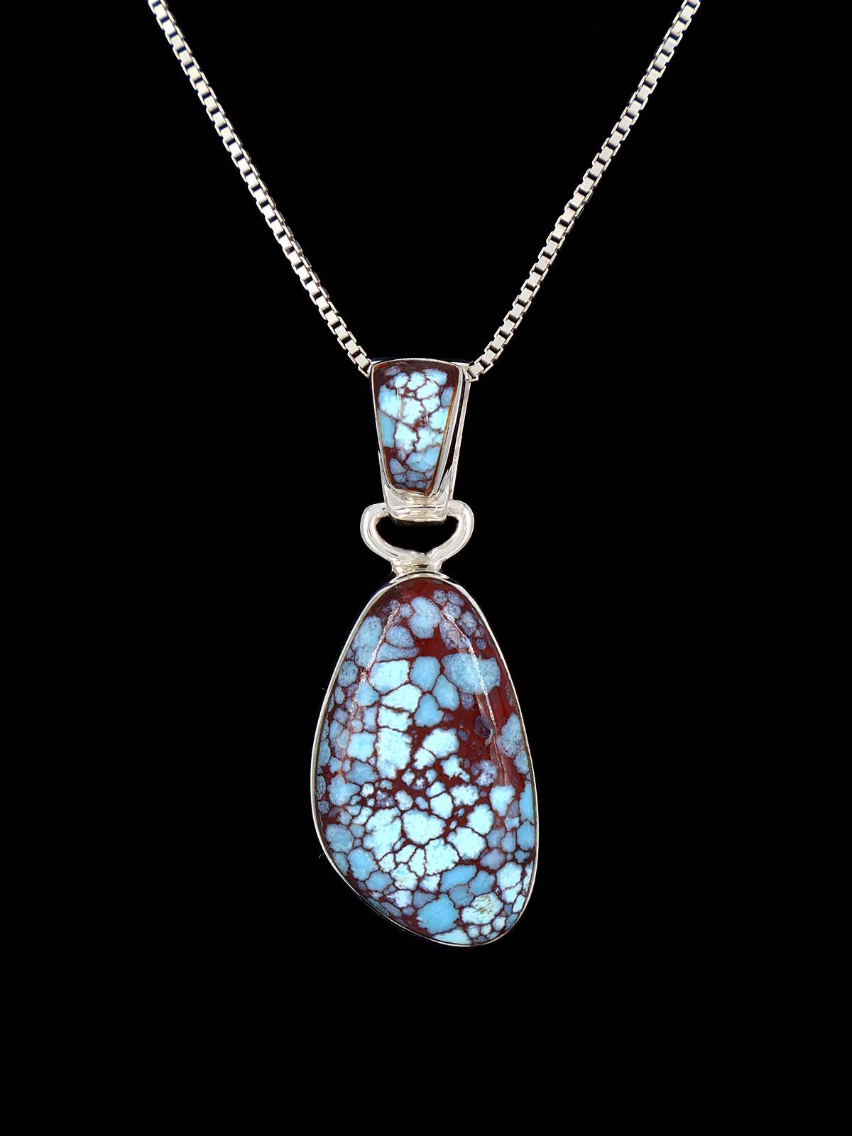 Native American Sterling Silver Prince Turquoise Pendant