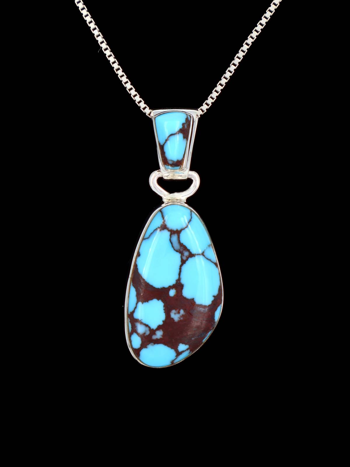 Native American Sterling Silver Prince Turquoise Pendant