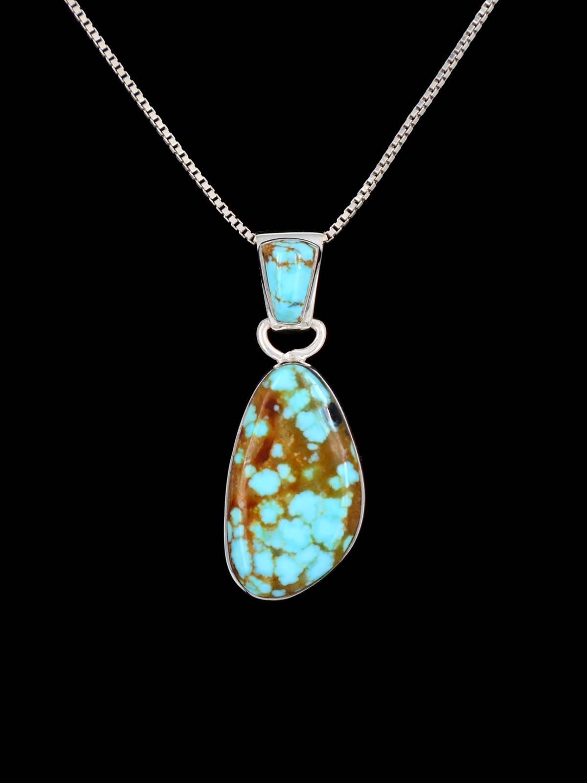Native American Sterling Silver #8 Turquoise Pendant
