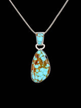 Native American Sterling Silver #8 Turquoise Pendant
