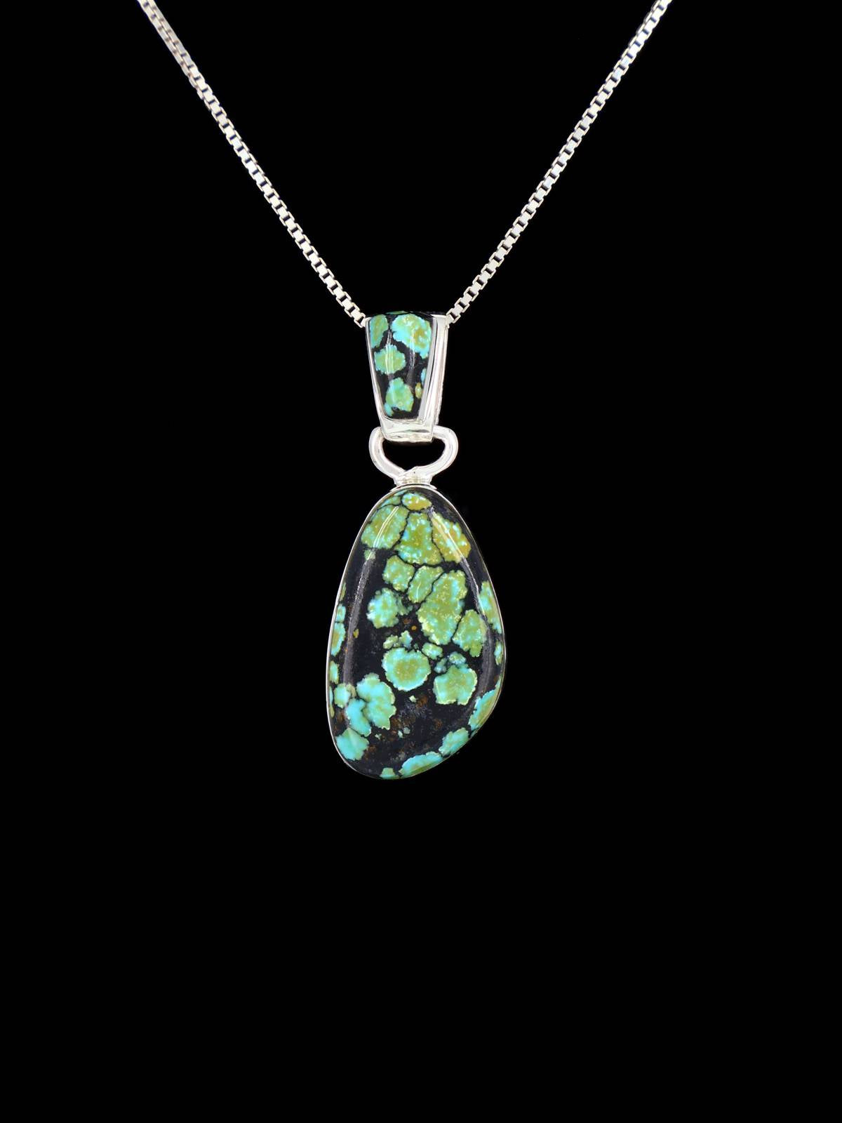 Native American Sterling Silver Cloud Mountain Polychrome Turquoise Pendant
