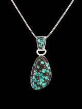 Native American Sterling Silver Cloud Mountain Turquoise Pendant