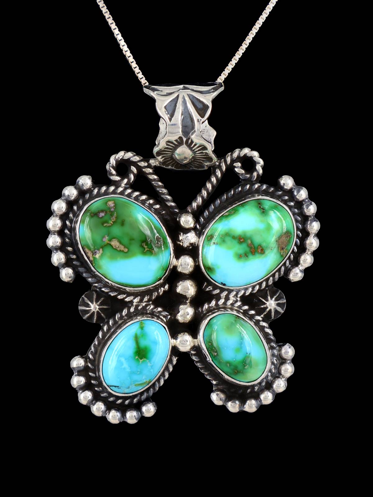 Native American Sonoran Gold Turquoise Butterfly Pendant