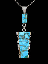 Navajo Inlay Turquoise Sterling Silver Pendant
