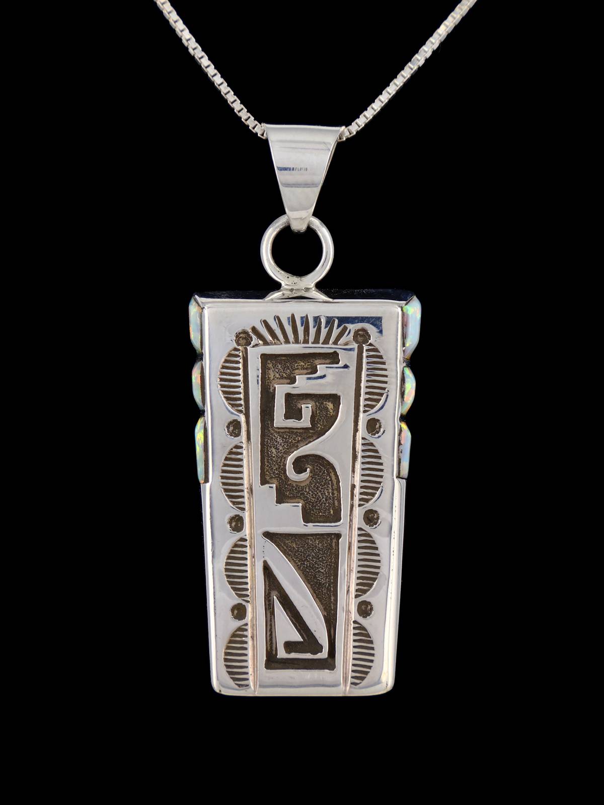 Native American Jewelry Opalite Overlay Pendant