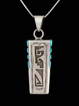 Native American Jewelry Turquoise Overlay Pendant