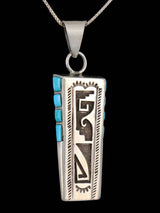 Native American Jewelry Turquoise Overlay Pendant