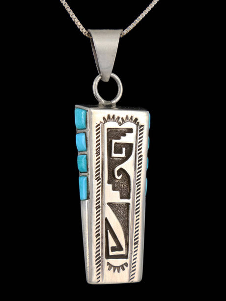 Native American Jewelry Turquoise Overlay Pendant
