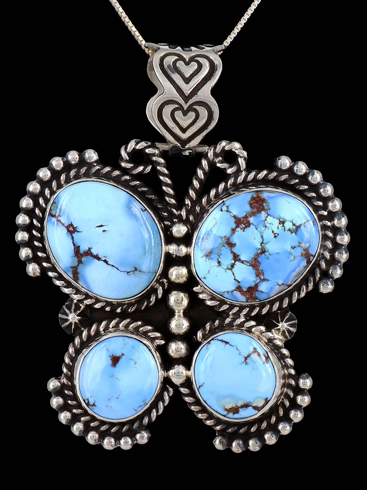 Native American Golden Hill Turquoise Butterfly Pendant