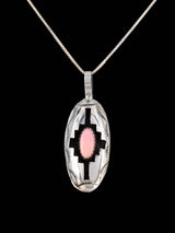 Native American Pink Conch Sterling Silver Shadowbox Pendant