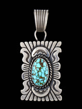 Kingman Turquoise Navajo Sterling Silver Pendant